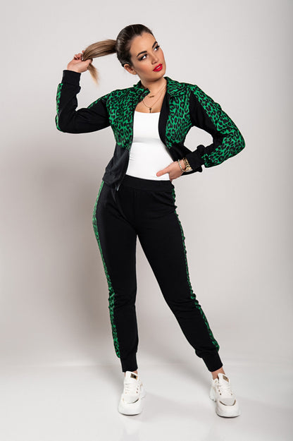 Tuta con stampa leopardata Segovia, verde