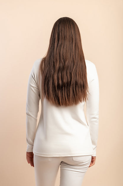 Top a maniche lunghe in cotone, nero