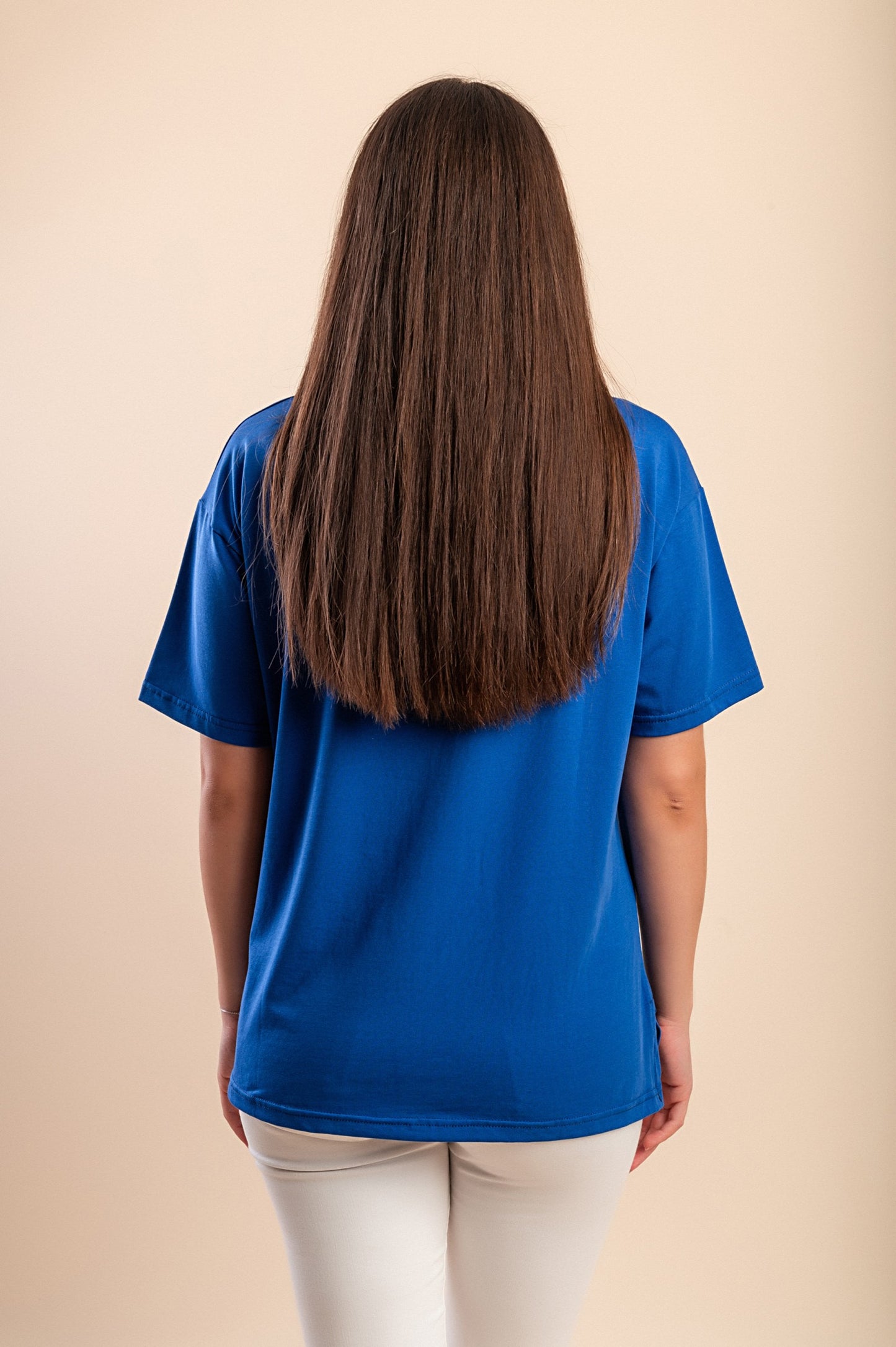 Maglietta con stampa, blu