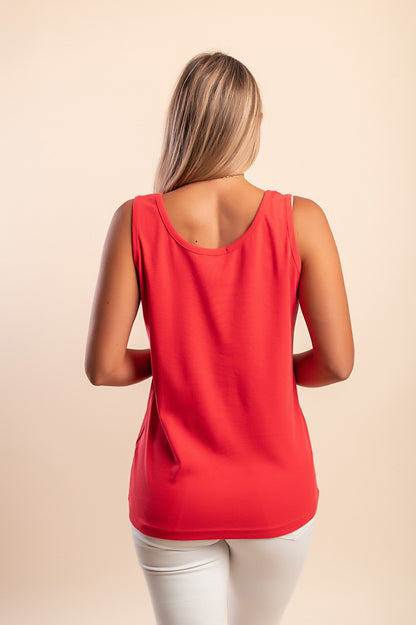 Camicia senza maniche in cotone, beige