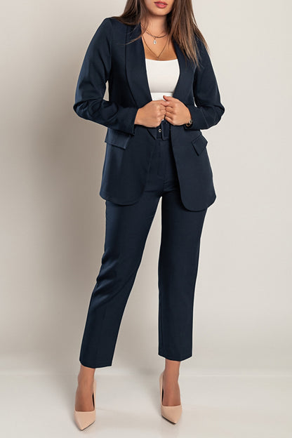 Completo blazer e pantaloni eleganti, 18438, nero