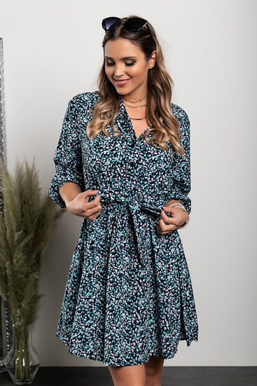 Mini abito con stampa Bolsena, nero