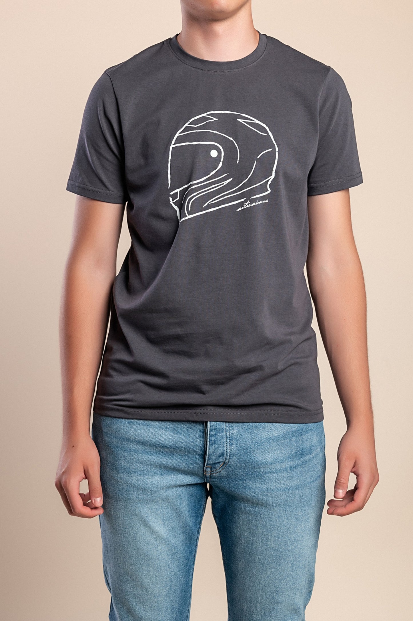 T-shirt da uomo in cotone con stampa, nera