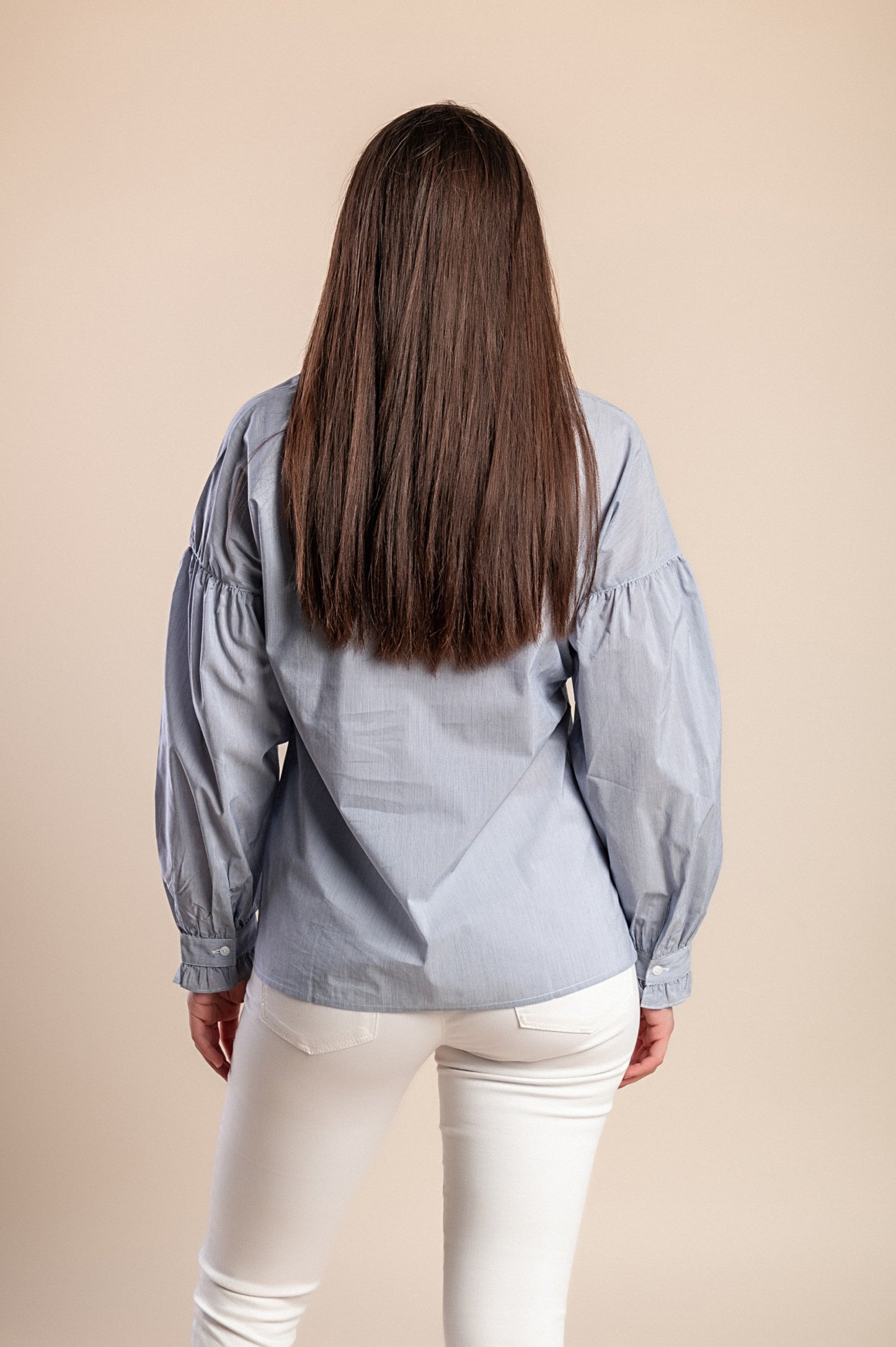 Camicetta in cotone taglie forti, azzurra