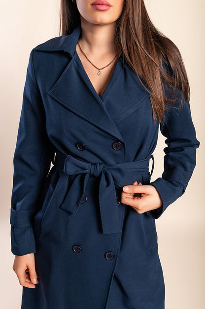 Trench elegante con bottoni, cammello