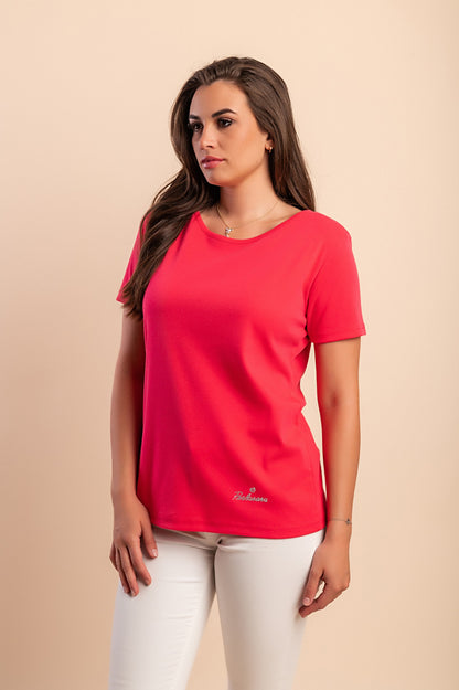 T-shirt a maniche corte in cotone, beige