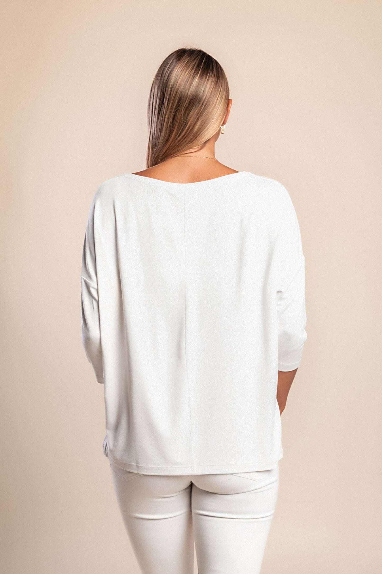 Maglietta a maniche 3/4, bianca