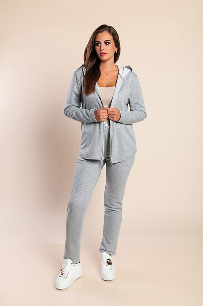 Completo tuta con zip, grigio chiaro