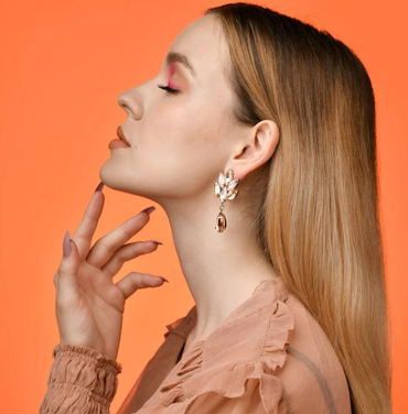 Eleganti orecchini pendenti, ART374, rosso