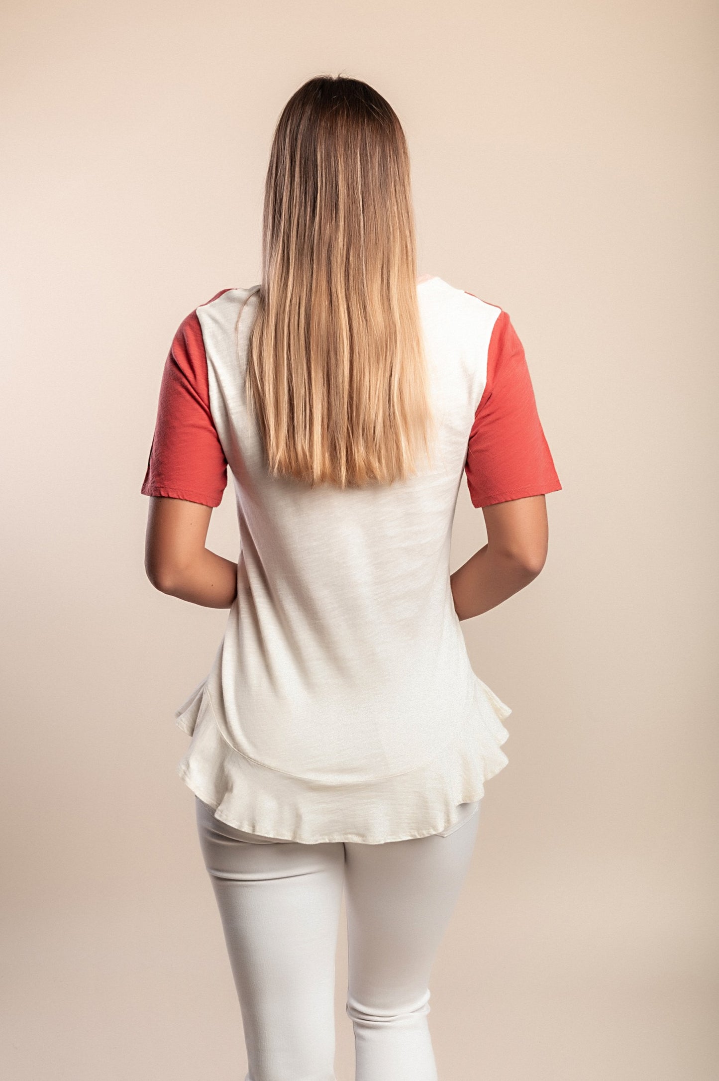 Maglietta in cotone, beige