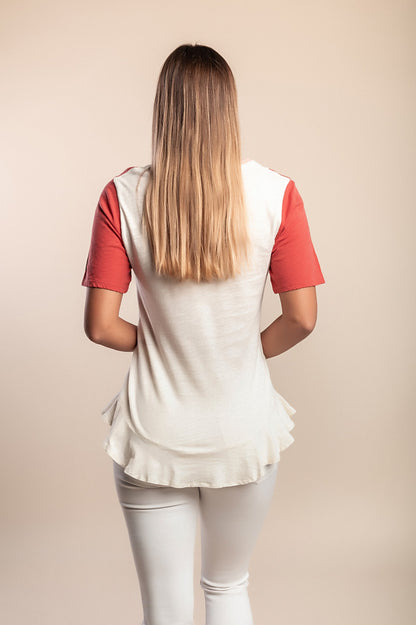 Maglietta in cotone, beige