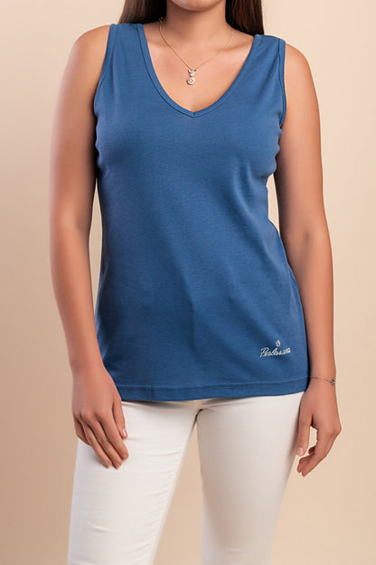 Top senza maniche, blu scuro