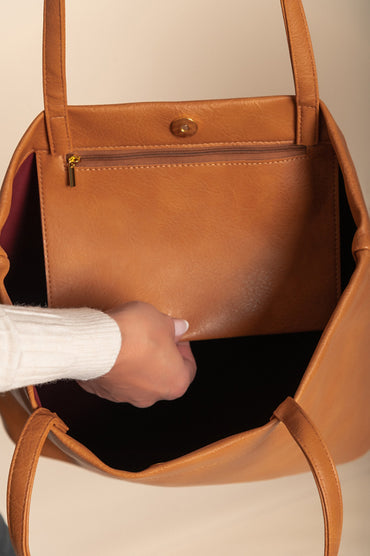 Borsa a mano più grande, marrone