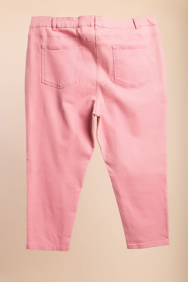 Pantaloni di cotone taglie forti, rosa