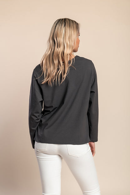 Maglia ampia a maniche lunghe, grigia