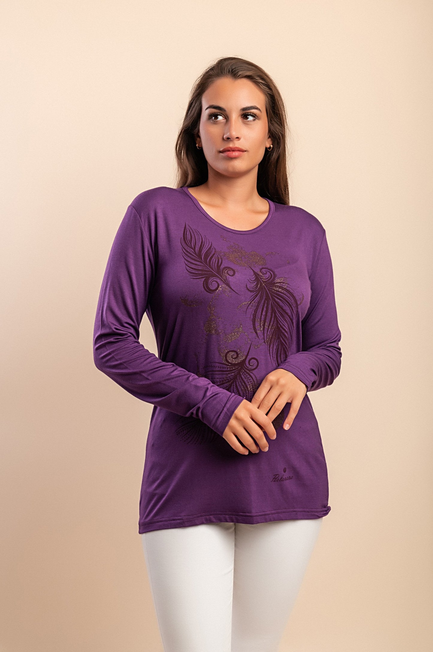 Maglia a maniche lunghe, viola