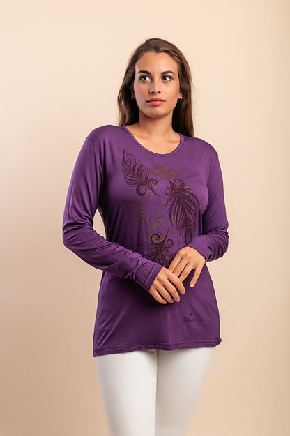 Maglia a maniche lunghe, viola