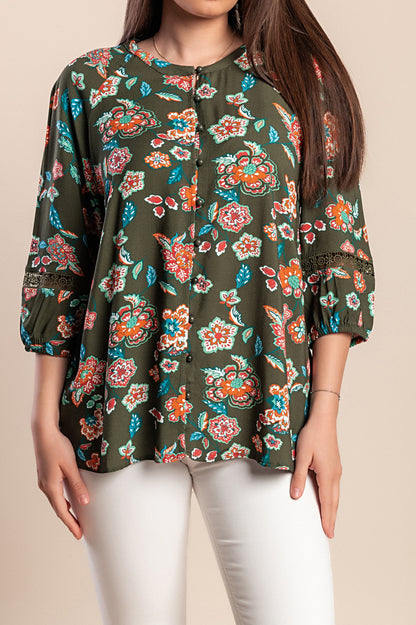 Camicetta stampata, verde