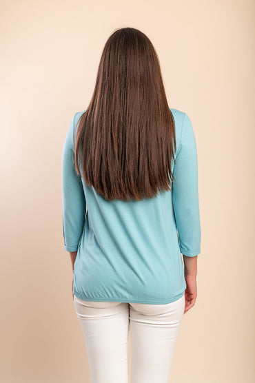 Top in viscosa taglie forti, blu