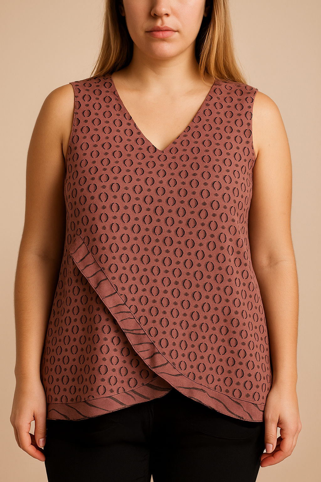 Camicetta senza maniche taglie forti, viola