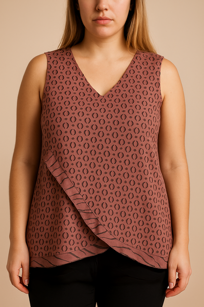 Camicetta senza maniche taglie forti, viola