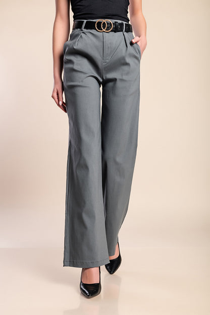 Pantaloni eleganti a vita alta, beige