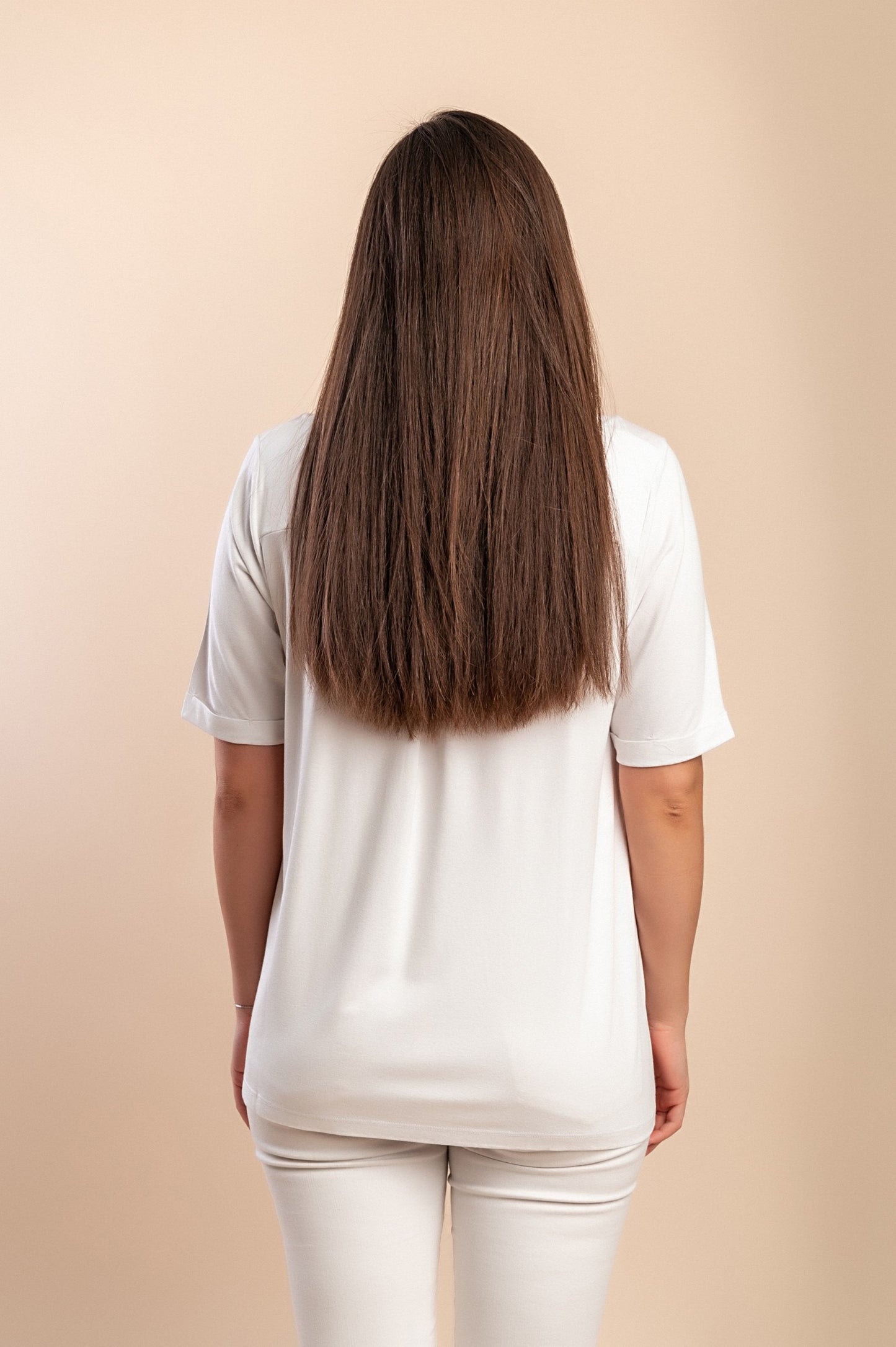 Maglietta girocollo, bianca