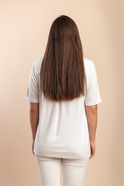 Maglietta girocollo, bianca