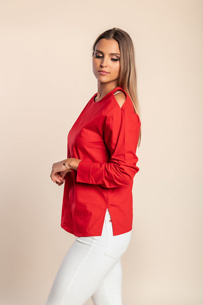 Camicetta a maniche lunghe, rossa