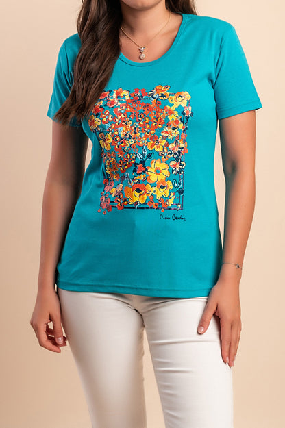 T-shirt in cotone con stampa, nera