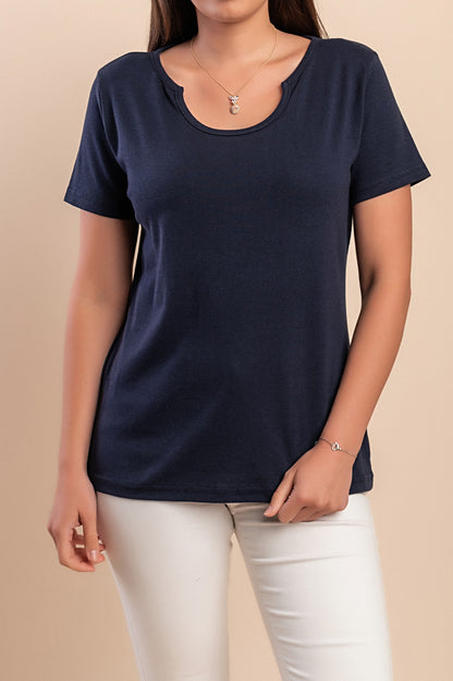T-shirt in cotone, blu scuro