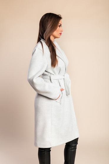 Elegante cappotto abbottonato, grigio chiaro