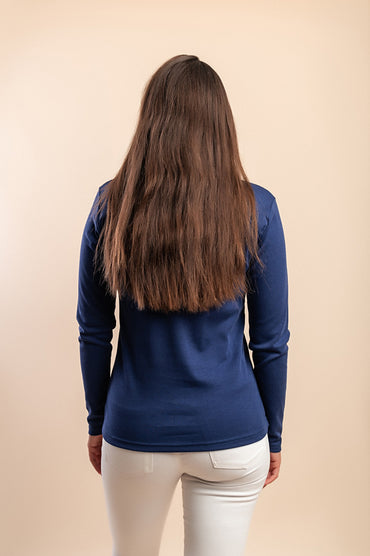 Maglia in cotone a maniche lunghe, blu scuro