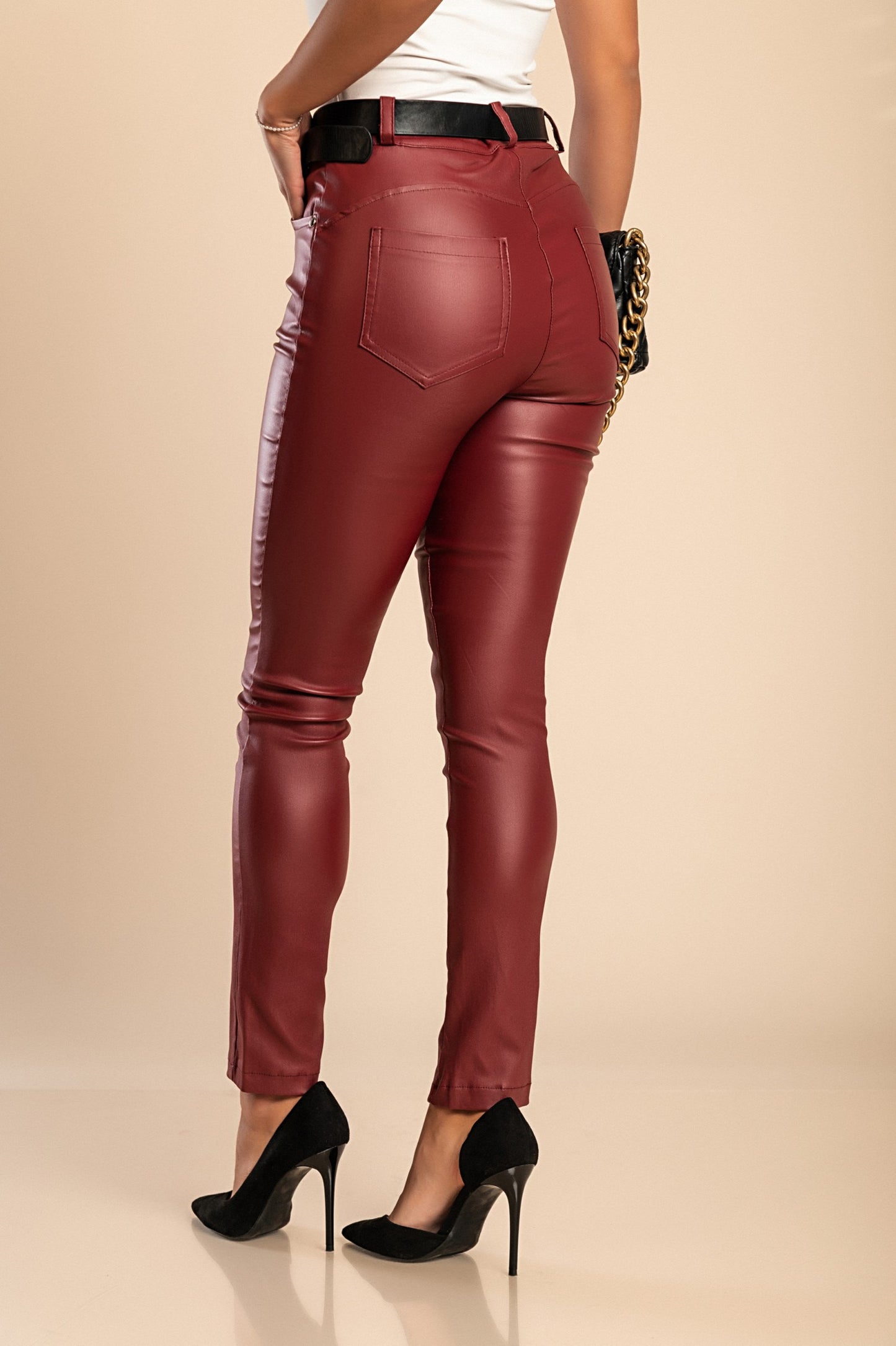 Pantaloni skinny in ecopelle Roda, Nero