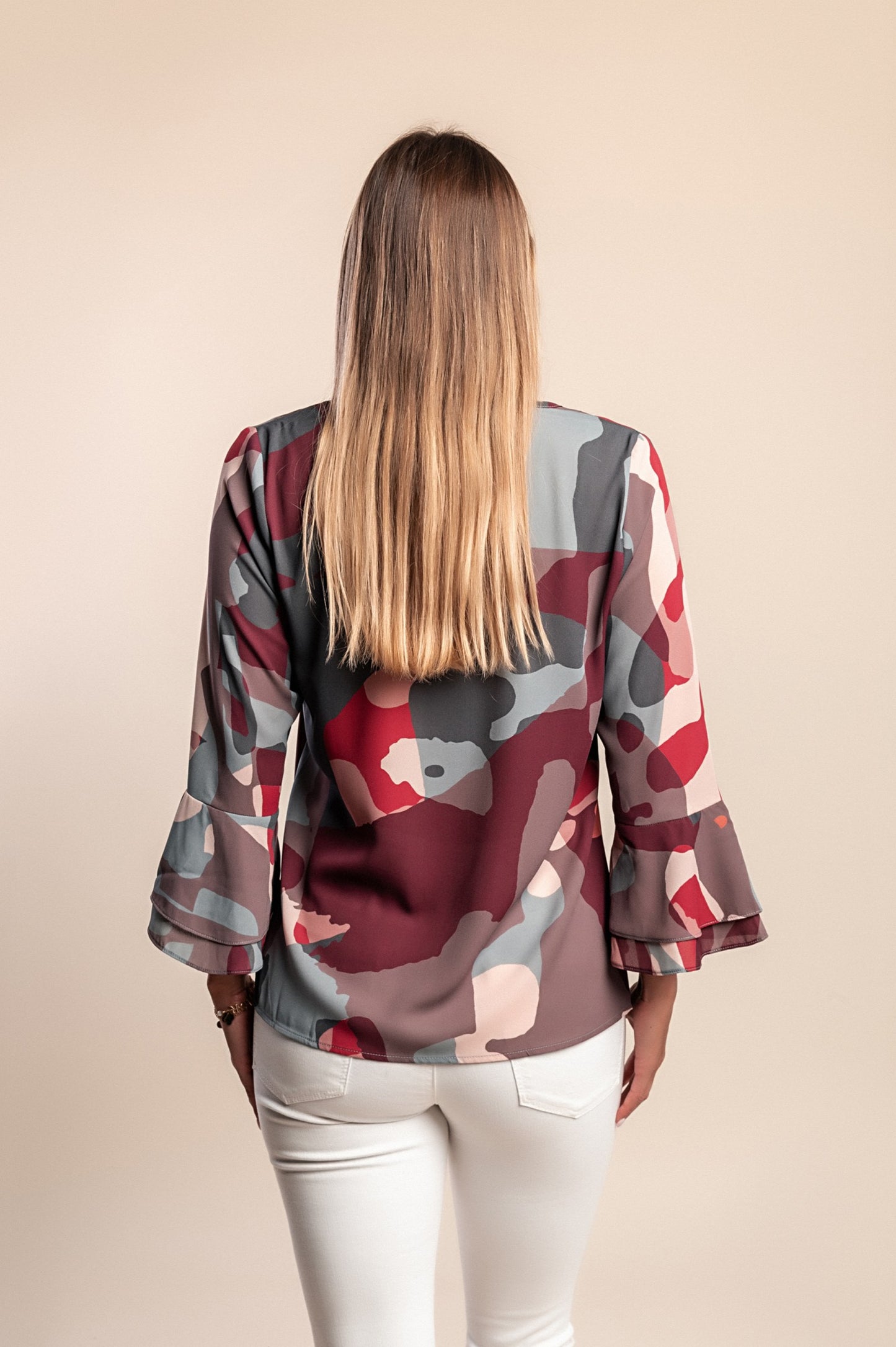 Camicetta stampata, bordeaux