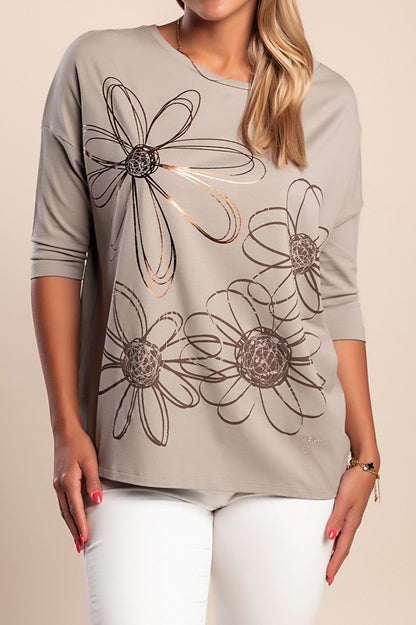 Maglietta a maniche 3/4, bianca