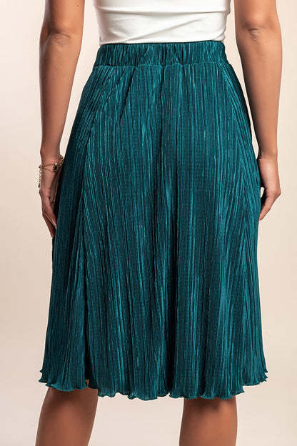 Gonna plissettata taglie forti, verde
