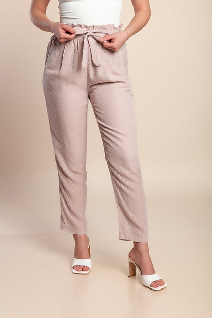 Pantaloni lunghi con elastico in vita, rosa chiaro