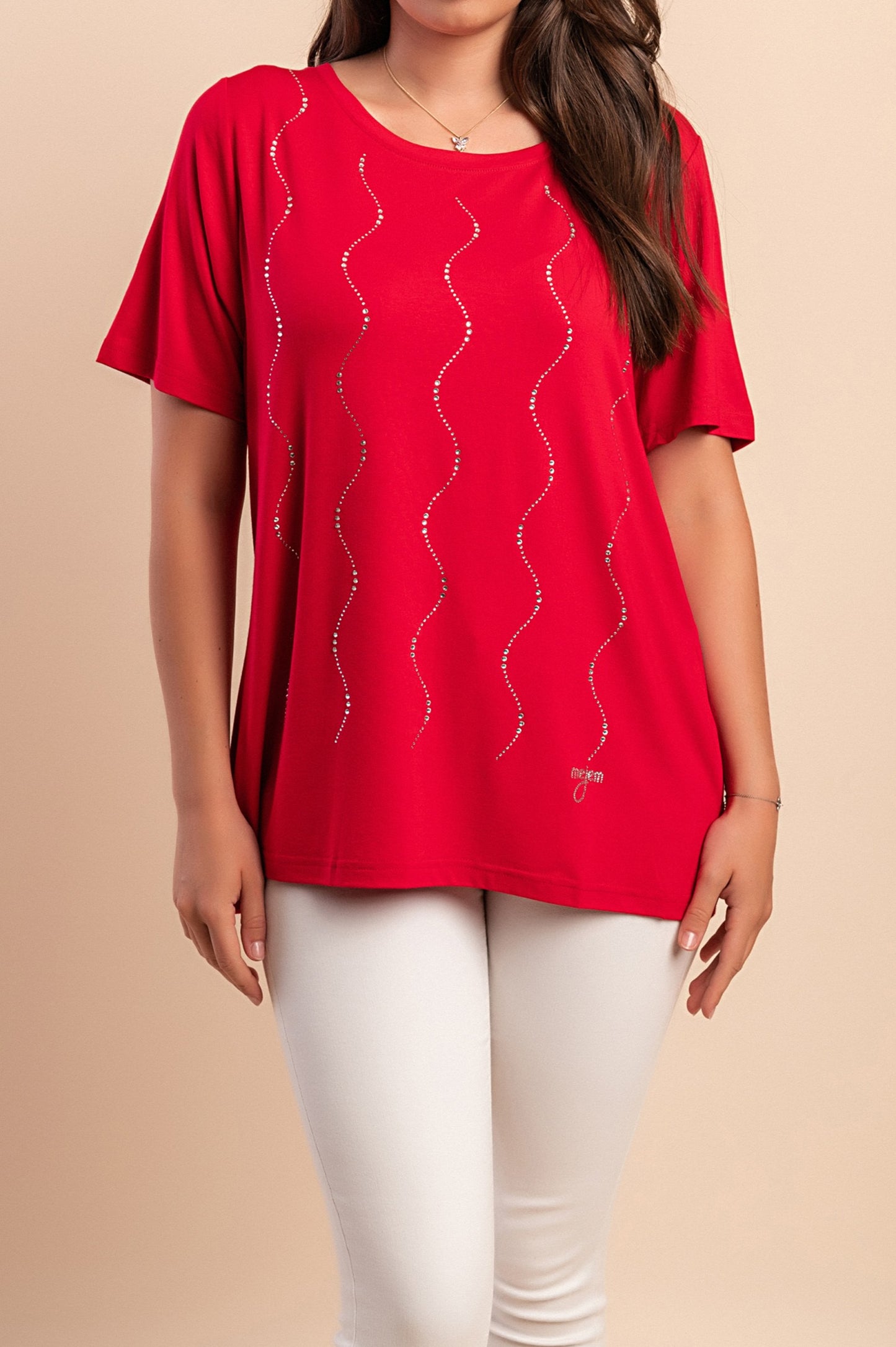 Maglietta girocollo, rossa