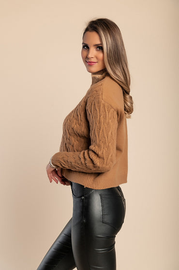 Maglia dolcevita, cammello
