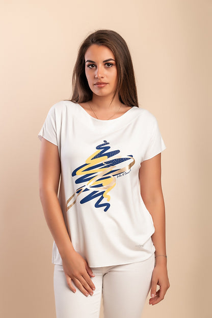 T-shirt stampata, bianca