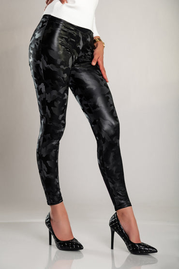Leggings con fodera e vita ampia, nero