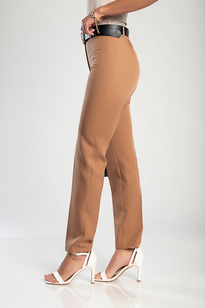 Pantaloni lunghi eleganti, cammello