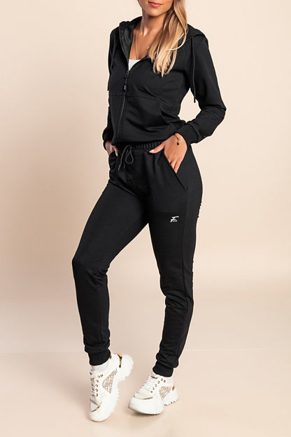 Tuta in cotone due pezzi, nera