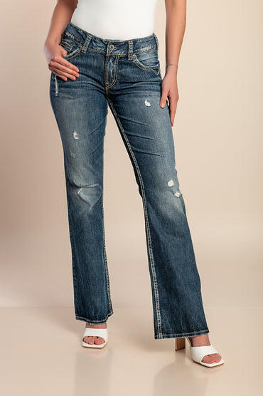 Jeans con spacchi, blu