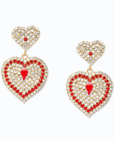 Orecchini eleganti con diamanti decorativi, rossi