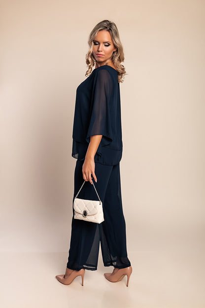 Elegante set da 2 pezzi, blu scuro