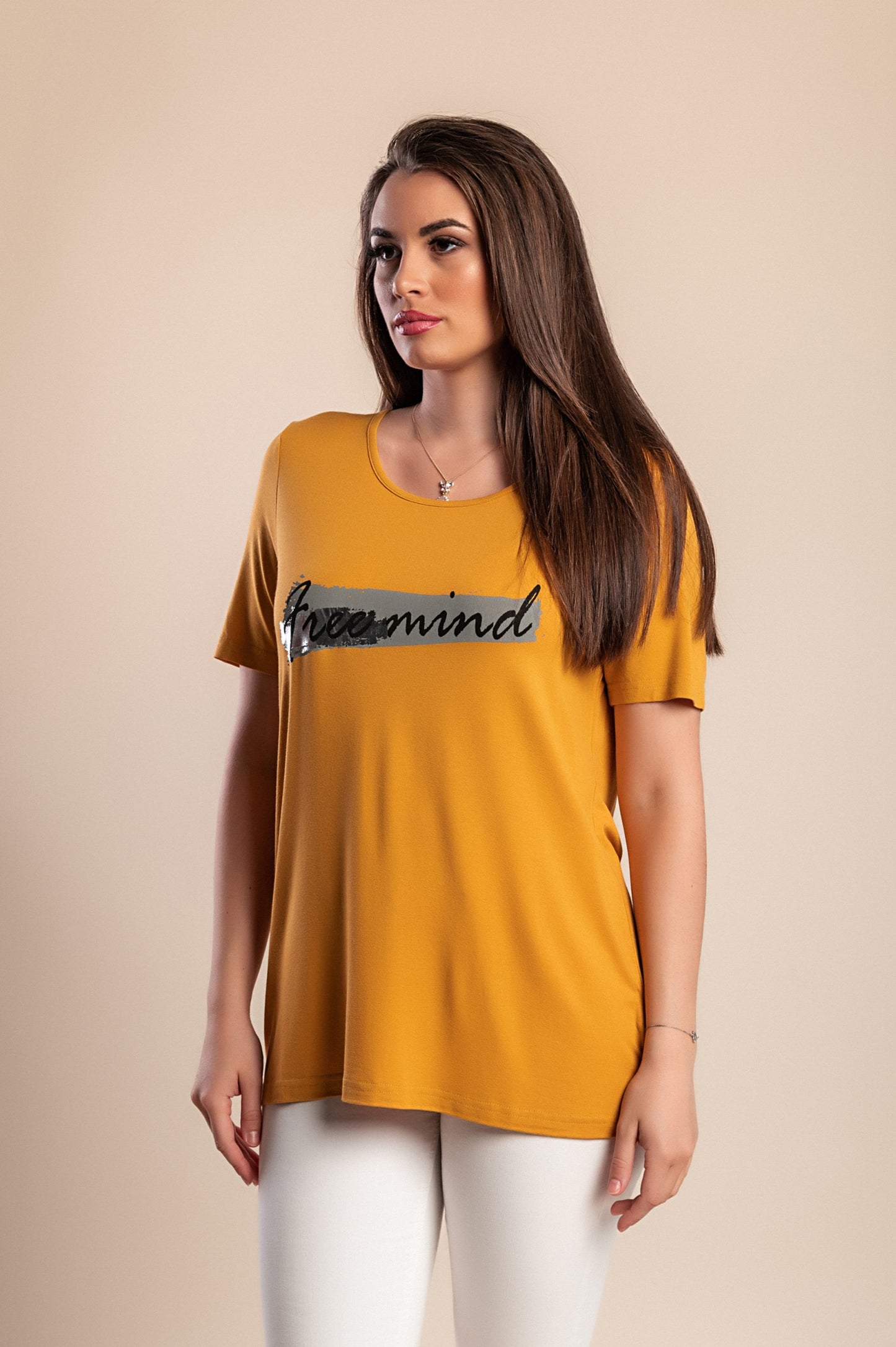 T-shirt stampata, senape