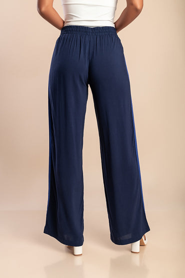 Pantaloni in viscosa taglie forti, blu