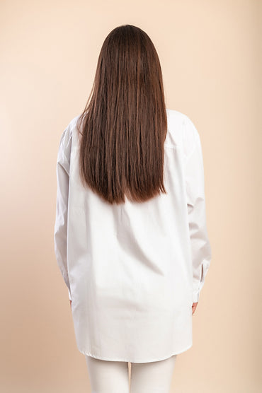 Camicia in cotone taglie forti, bianca
